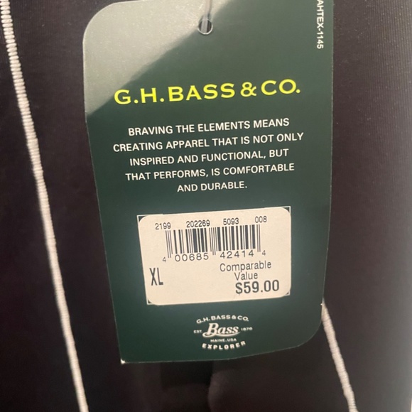 G.H. Bass Company Black Explorer 1/4 Zip Jacket X Large NWT - Picture 5 of 5